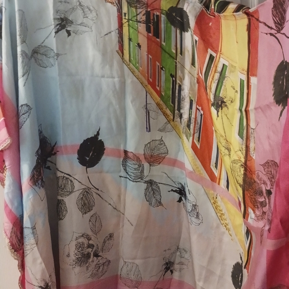 Multi Color Silk Beach Kimono - Picture 7 of 16